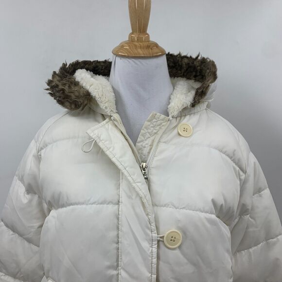 Ralph Lauren Polo Down Puffer Jacket Women S Zip Button Up Fur Trim Hood Winter - Picture 3 of 15